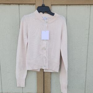 NEW Pistola Taye Cashmere Wool Blend Barely Pink Button Cardigan Medium SoftGirl